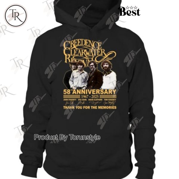 Creedence Clearwater Revival 58th Anniversary 1967-2025 Thank You For The Memories T-Shirt