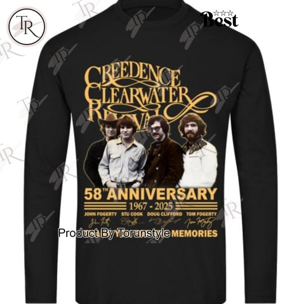 Creedence Clearwater Revival 58th Anniversary 1967-2025 Thank You For The Memories T-Shirt