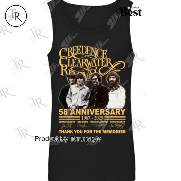 Creedence Clearwater Revival 58th Anniversary 1967-2025 Thank You For The Memories T-Shirt