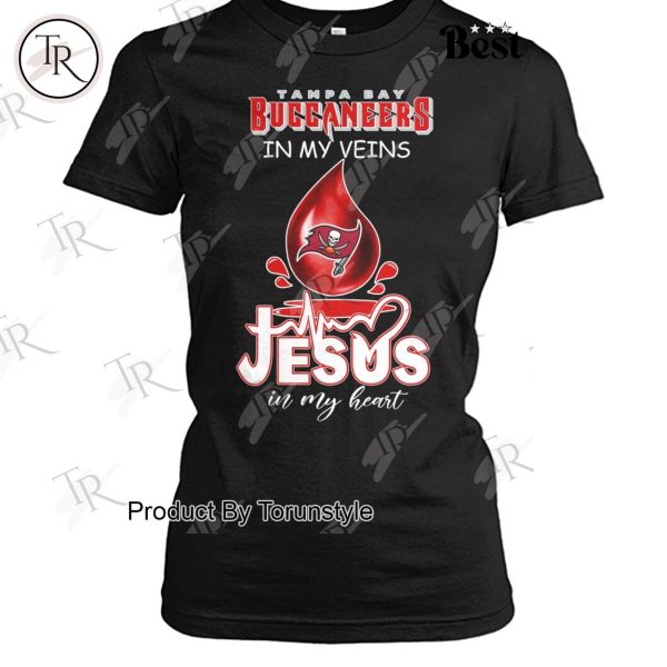 NFL Tampa Bay Buccaneers In My Veins Jesus In My Heart T-Shirt