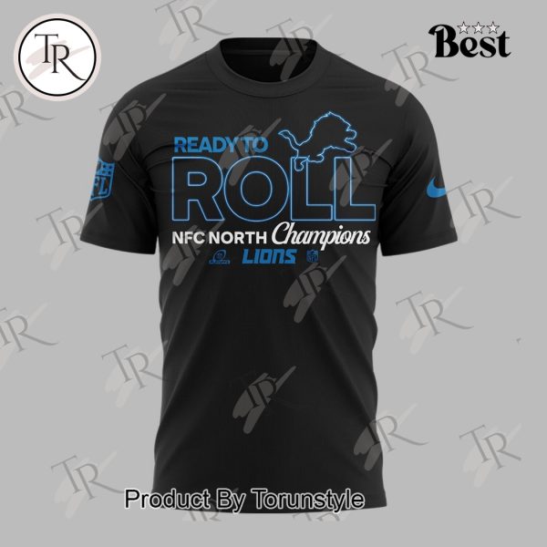 2024 NFC North Division Champions Ready To Roll Detroit Lions NFL Back To Back T-Shirt – Black