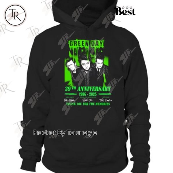 Green Day 39th Anniversary 1986-2025 Thank You For The Memories T-Shirt