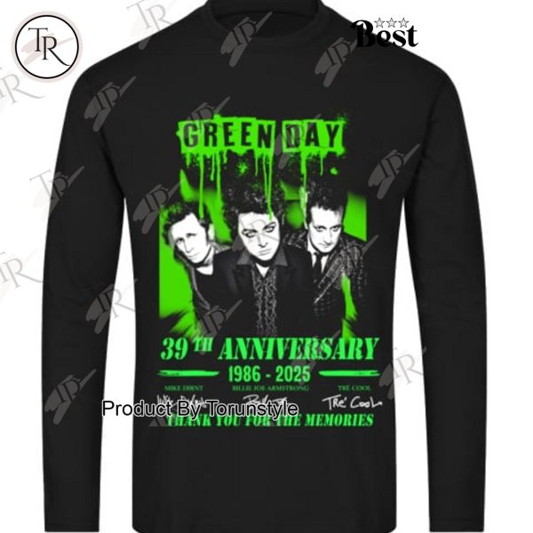 Green Day 39th Anniversary 1986-2025 Thank You For The Memories T-Shirt