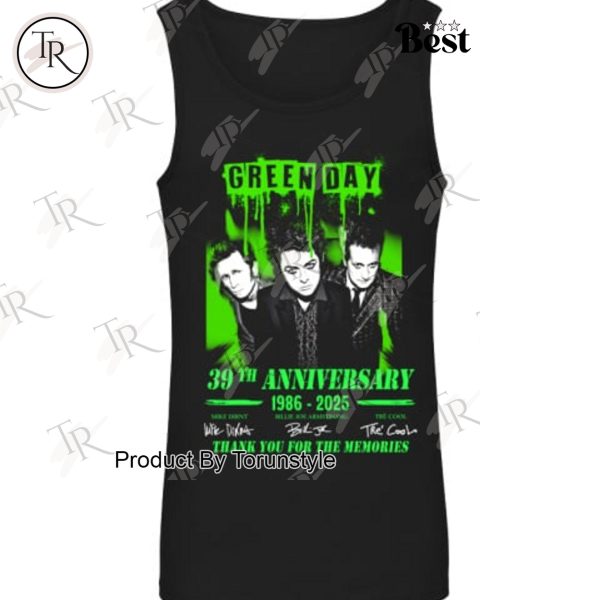 Green Day 39th Anniversary 1986-2025 Thank You For The Memories T-Shirt