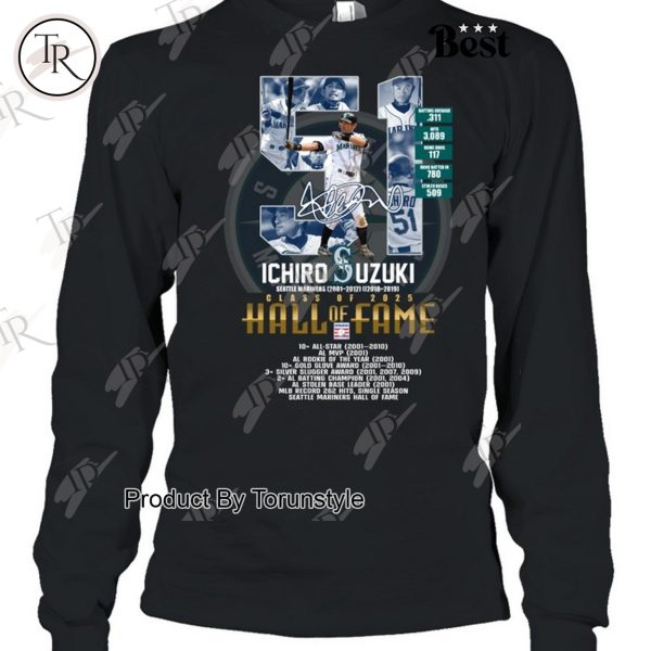 Ichiro Suzuki Class Of 2025 Hall Of Fame T-Shirt