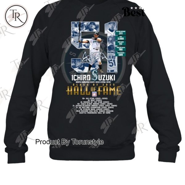 Ichiro Suzuki Class Of 2025 Hall Of Fame T-Shirt