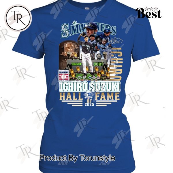 Ichiro Suzuki X Seattle Mariners Hall Of Fame Legend 2025 T-Shirt