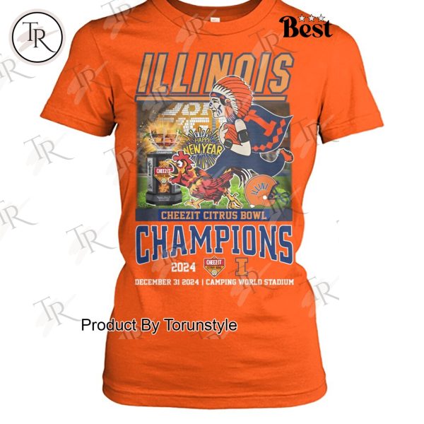 Illinois Fighting Illini Football NCAA Cheezit Citrus Bowl Champions 2024 T-Shirt