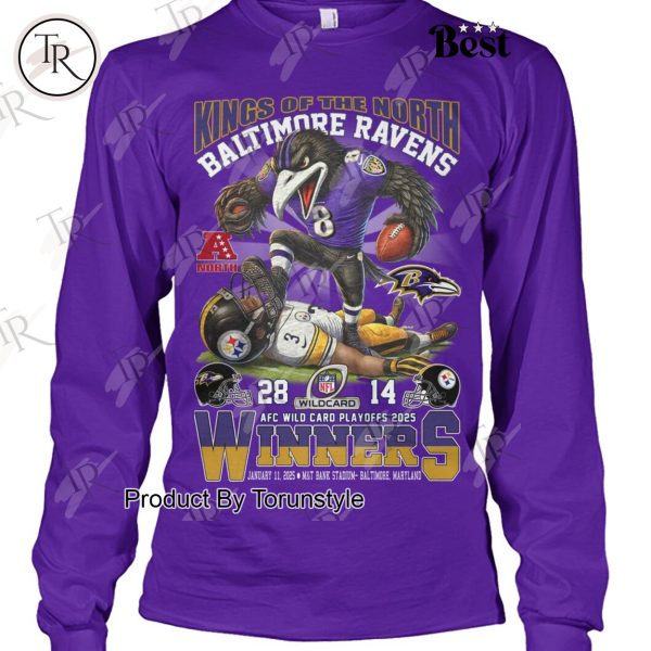 Kings Of The North NFL Baltimore Ravens AFC Wild Card Playoff 2025 Winners T-Shirt