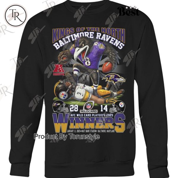 Kings Of The North NFL Baltimore Ravens AFC Wild Card Playoff 2025 Winners T-Shirt