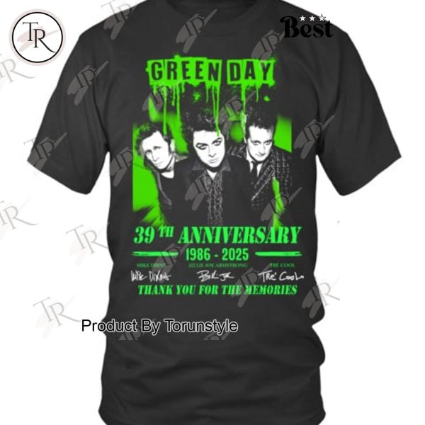 Green Day 39th Anniversary 1986-2025 Thank You For The Memories T-Shirt