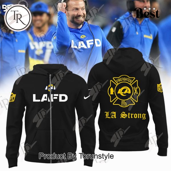 LAFD NFL Los Angeles Rams Firefighter “LA Strong” Hoodie – Black