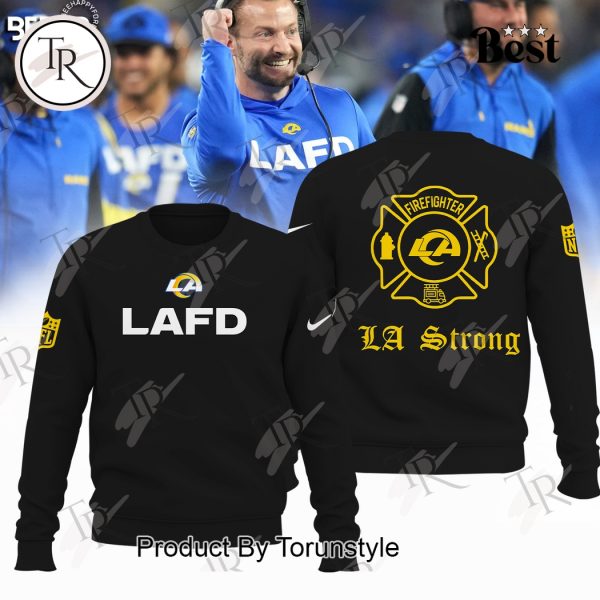 LAFD NFL Los Angeles Rams Firefighter “LA Strong” Hoodie – Black