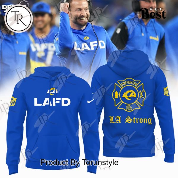 LAFD NFL Los Angeles Rams Firefighter “LA Strong” Hoodie – Blue