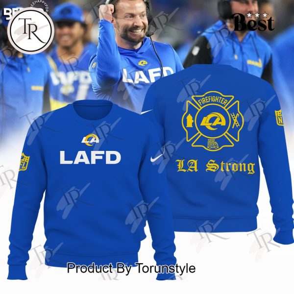 LAFD NFL Los Angeles Rams Firefighter “LA Strong” Hoodie – Blue