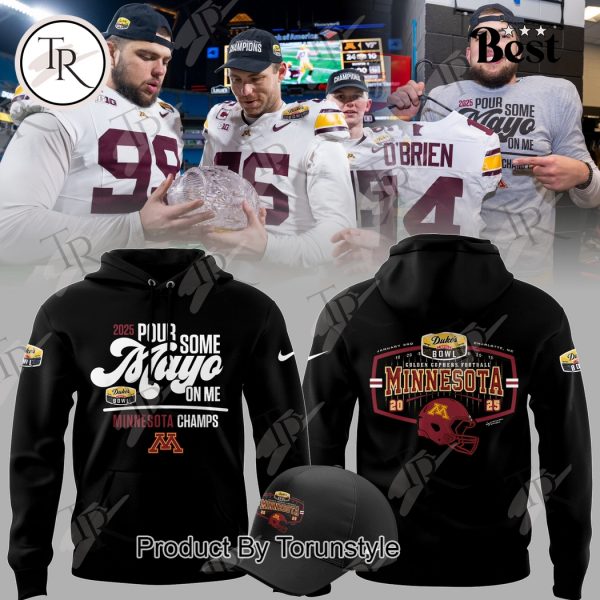 Minnesota Golden Gophers Football NCAA Duke’ Mayo Bowl Champions 2024 Black Hoodie