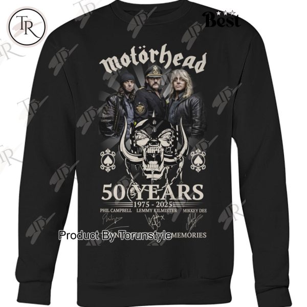 Motohead 50 Years 1975-2025 Thank You For The Memories T-Shirt