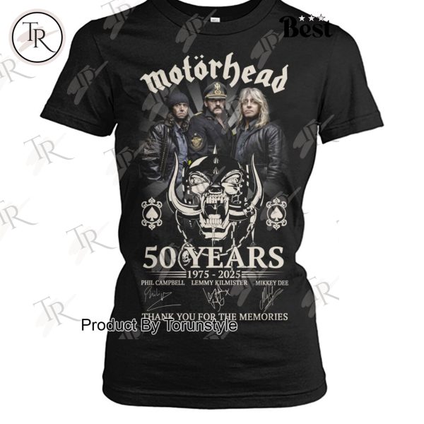 Motohead 50 Years 1975-2025 Thank You For The Memories T-Shirt