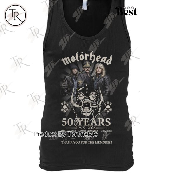 Motohead 50 Years 1975-2025 Thank You For The Memories T-Shirt