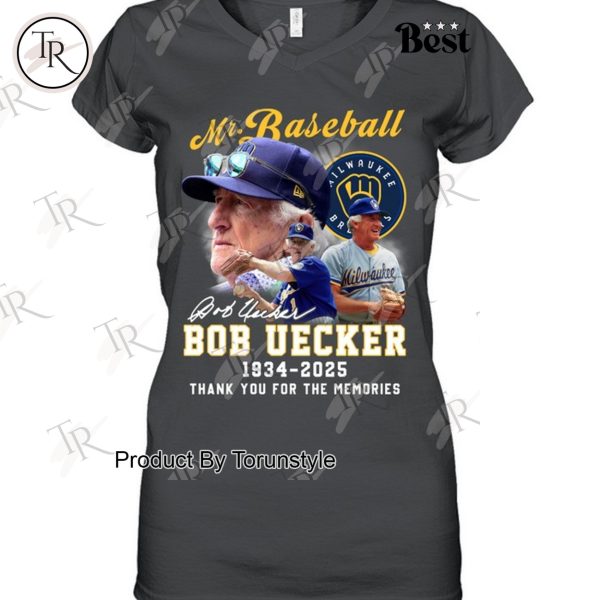 Mr.Baseball Bob Uecker X Milwaukee Brewers MLB 1934-2025 Thank You For The Memories T-Shirt