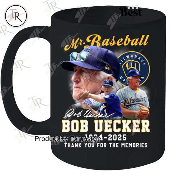 Mr.Baseball Bob Uecker X Milwaukee Brewers MLB 1934-2025 Thank You For The Memories T-Shirt