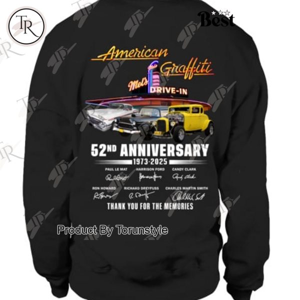 American Graffiti 52nd Anniversary 1973-2025 “Met’s Drive-In” Thank You For The Memories T-Shirt