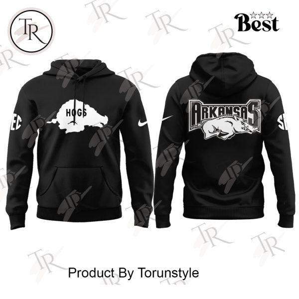 Arkansas Razorbacks NCAA “Hogs” Black Design Hoodie