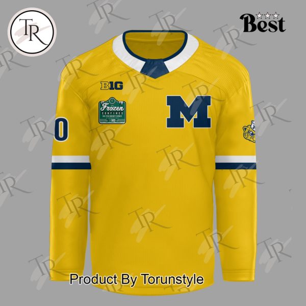 Michigan Wolverines NCAA “B1G” Yellow Edition Custom Name Hockey Jersey