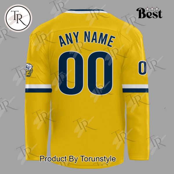 Michigan Wolverines NCAA “B1G” Yellow Edition Custom Name Hockey Jersey