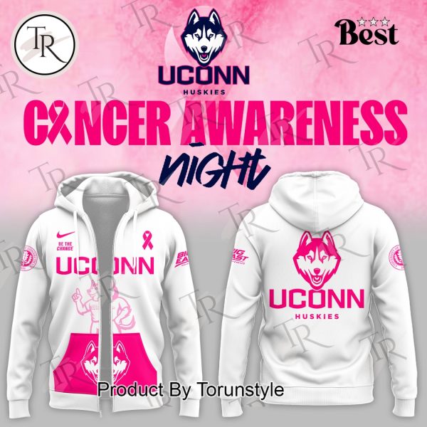 UConn Huskies NCAA Cancer Awareness Night Hoodie – White