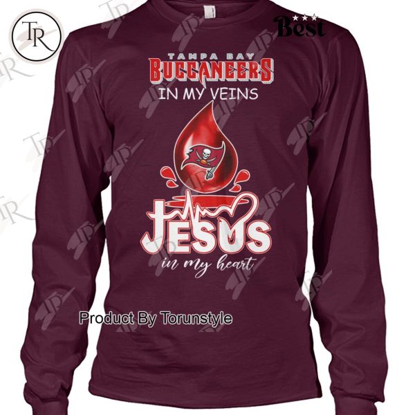 NFL Tampa Bay Buccaneers In My Veins Jesus In My Heart T-Shirt