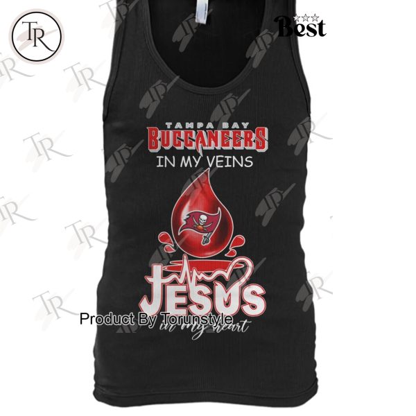 NFL Tampa Bay Buccaneers In My Veins Jesus In My Heart T-Shirt