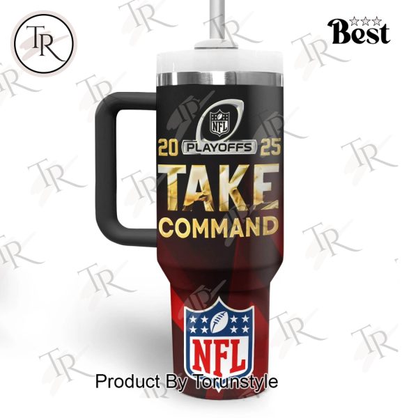 NFL Washington Commanders 2025 Playoffs Take Command Anybody Anywhere Anytime 40oz Tumbler