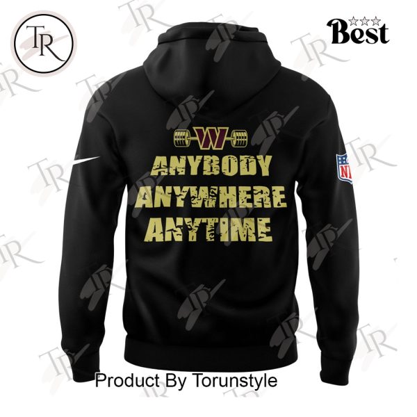 NFL Washington Commanders Anybody Anywhere Anytime 2025 Hoodie