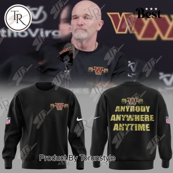 NFL Washington Commanders Anybody Anywhere Anytime 2025 Hoodie