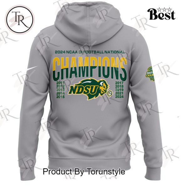 North Dakota State Bison NCAA 2024 NCAA Division I Football National Champions Hoodie – Grey