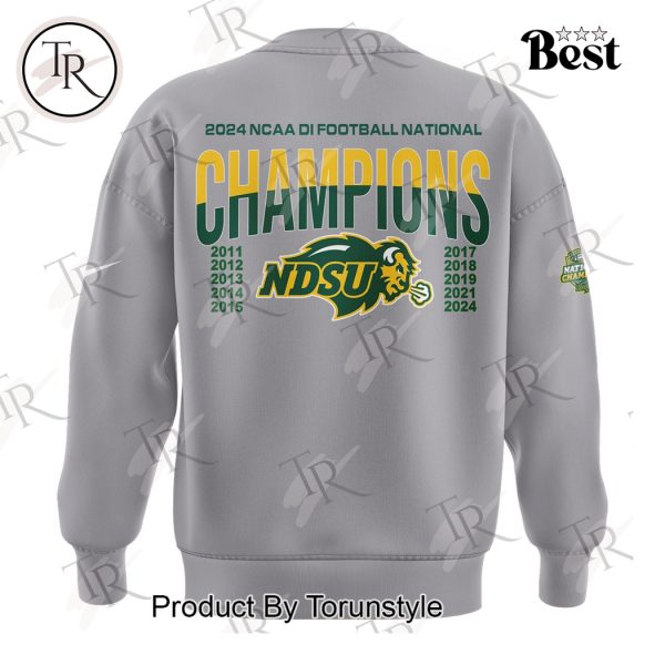 North Dakota State Bison NCAA 2024 NCAA Division I Football National Champions Hoodie – Grey