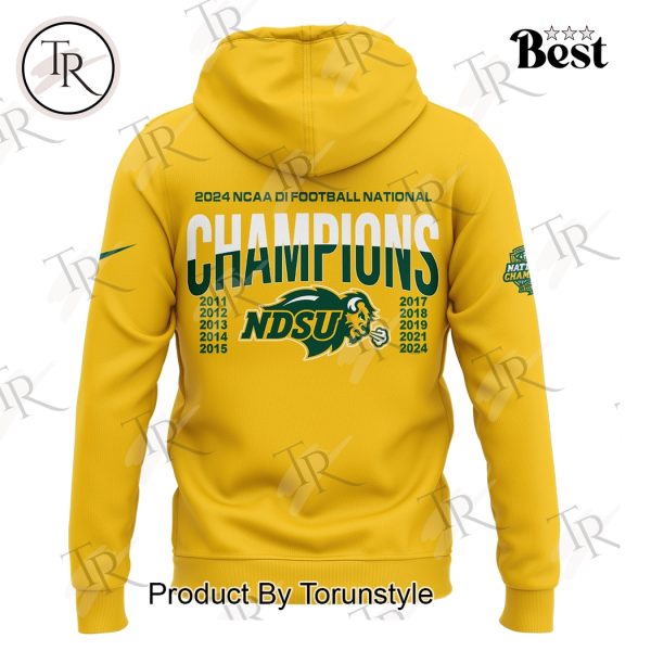 North Dakota State Bison NCAA 2024 NCAA Division I Football National Champions Hoodie – Yellow