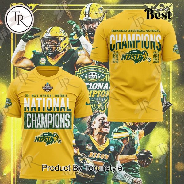 North Dakota State Bison NCAA 2024 NCAA Division I Football National Champions Hoodie – Yellow