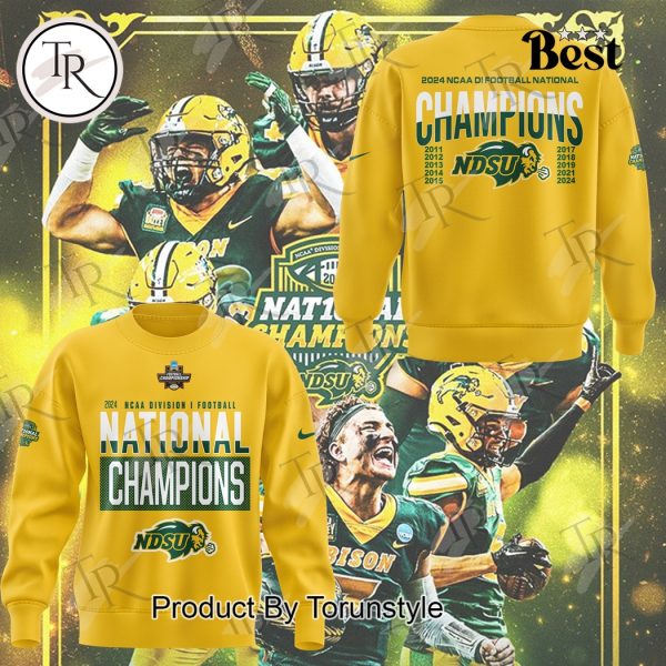 North Dakota State Bison NCAA 2024 NCAA Division I Football National Champions Hoodie – Yellow