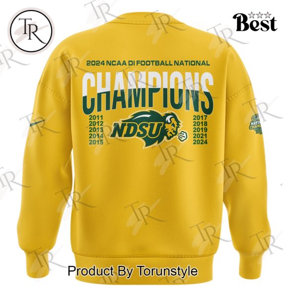 North Dakota State Bison NCAA 2024 NCAA Division I Football National Champions Hoodie – Yellow