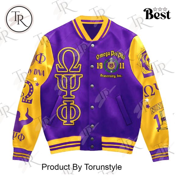 Omega Psi Phi 1911 Custom Name Baseball Jacket