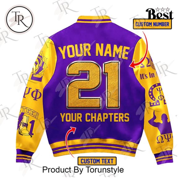 Omega Psi Phi 1911 Custom Name Baseball Jacket