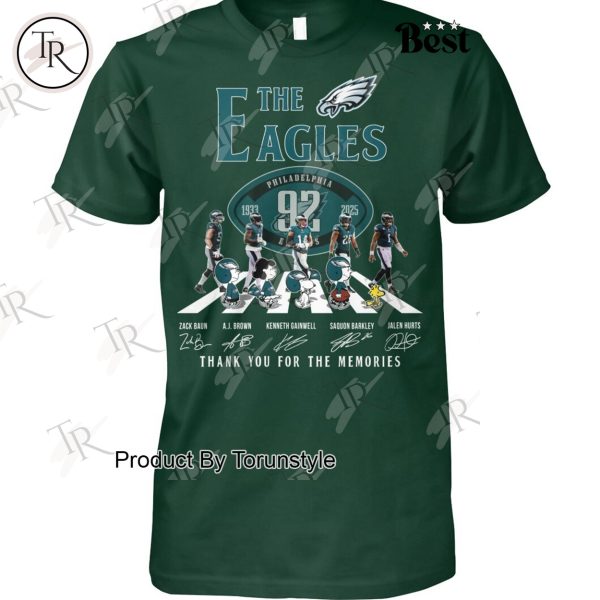 Philadelphia Eagles 92nd 1933-2025 Thank You For The Memories T-Shirt