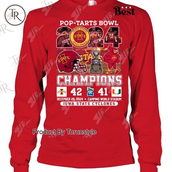 Pop-Tarts Bowl 2024 Champions Iowa State Cyclones NCAA T-Shirt