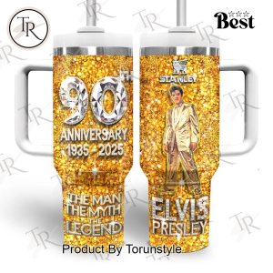 Elvis Presley 90th Anniversary 1935-2025 The Man The Myth The Legend 40oz Tumbler