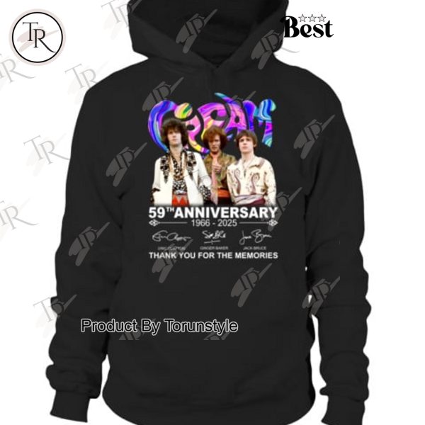 Cream 59th Anniversary 1966-2025 Thank You For The Memories T-Shirt