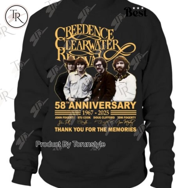 Creedence Clearwater Revival 58th Anniversary 1967-2025 Thank You For The Memories T-Shirt