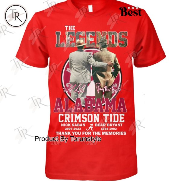 The Legends Alabama Crimson Tide NCAA Thank You For The Memories T-Shirt