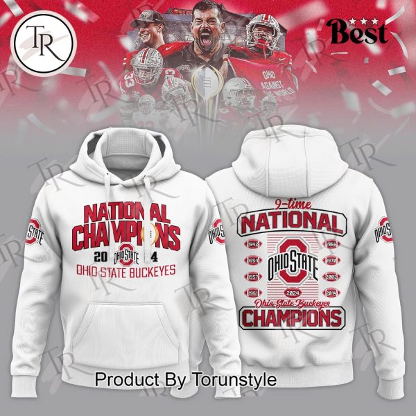 9-Times National Champions 2024 Ohio State Buckeyes Hoodie